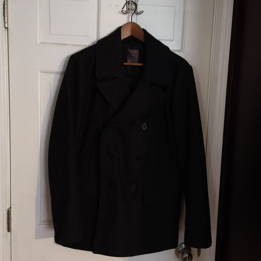 Men's M Gap Dark Grey Wool Pea Coat